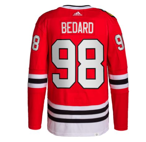 Chicago Blackhawks Pro-Stitched Bedard Adidas Home Jersey