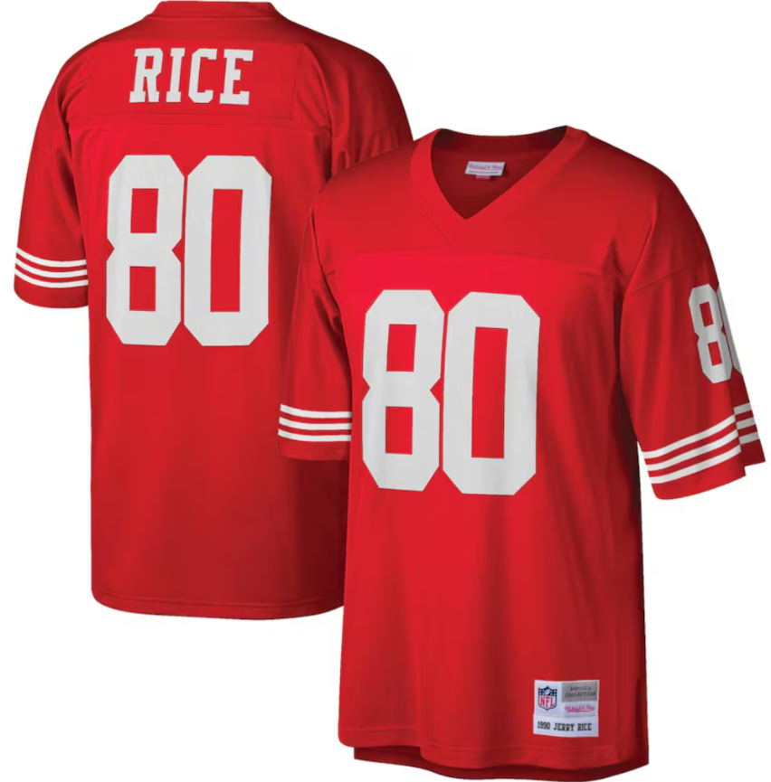San Francisco 49ers Rice Mitchell & Ness NFL Jersey